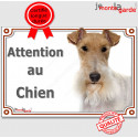 Fox Terrier, plaque portail "Attention au Chien" 2 tailles LUX D