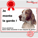 Setter Anglais, plaque "Je Monte la Garde" 24 cm ECO