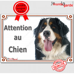 Bouvier Bernois Tête, plaque "Attention au Chien" pancarte panneau photo