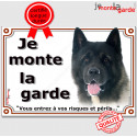 Akita USA, plaque portail "Je Monte la Garde" 2 tailles LUX D