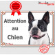 Plaque portail "Attention au Chien" Boston Terrier Tête pancarte panneau photo