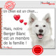 Berger Blanc Suisse Tête, sticker autocollant "Love" 16 cm intérieur/Extérieur membre de la famille coeur idée cadeau