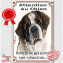 St-Bernard, plaque verticale "Attention au Chien" 24 cm