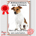 Jack Russell, plaque verticale "Attention au Chien" 24 cm VL