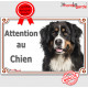 Bouvier Bernois Tête, plaque "Attention au Chien" pancarte panneau photo