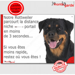 Plaque humour attention au chien parcourt Distance Niche - Portail, Rottweiler Tête, pancarte drôle panneau photo