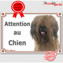 Briard Fauve, plaque portail "Attention au Chien" 2 tailles LUX