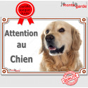 Golden Retriever, plaque portail "Attention au Chien" 2 tailles LUX