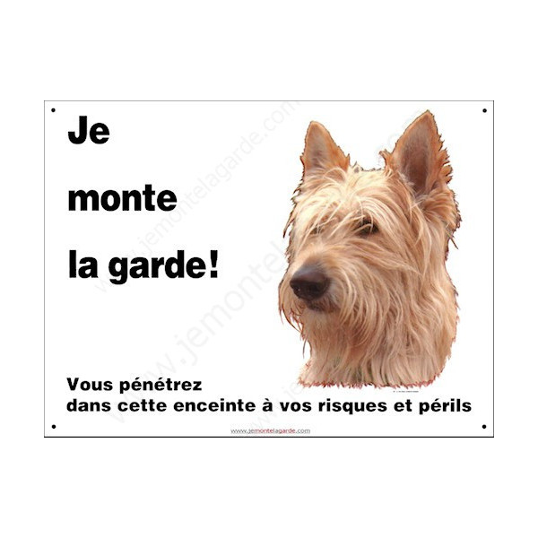 Berger Picard, plaque portail "Je Monte la Garde, risques et périls" photo pas cher discount pancarte panneau