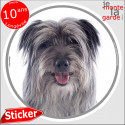 Labrit gris, sticker autocollant rond "photo" 14 cm