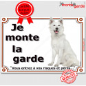Berger Blanc, plaque portail "Je Monte la Garde" 2 tailles LUX D