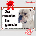 Bouledogue Américain, plaque portail "Je Monte la Garde" 2 tailles LUX D