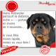 Plaque humour attention au chien parcourt Distance Niche - Portail, Rottweiler Tête, pancarte drôle panneau photo