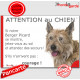 Berger Picard, plaque humour "Attention au Chien, Jetez Vous au Sol, secours, courage" pancarte photo Picardie