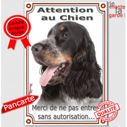 Cocker Anglais , plaque verticale "Attention au chien" 24 cm VL