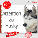 Husky, autocollant "Attention au Chien" 16 cm