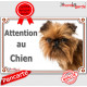 Griffon Bruxellois tête, plaque portail "Attention au Chien" pancarte panneau affiche photo race