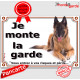 Berger Belge Tervueren, Plaque portail "Je Monte la Garde, risques et périls" pancarte affiche panneau photo attention au chien