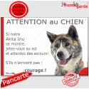 Akita Inu, plaque humour "Attention au Chien, Jetez Vous au Sol" 24 cm JET