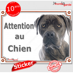 Cane Corso, autocollant photo "Attention au Chien" 16 cm