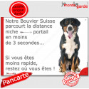 Bouvier Suisse, plaque humour "distance Niche - Portail" 24 cm 3SEC