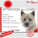 Cairn Terrier, plaque humour "Jetez Vous au Sol, Attention au Chien" 24 cm JET