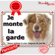 Berger Australien Rouge Merle, Plaque portail "Je Monte la Garde, risques périls" aussie pancarte Attention au Chien photo