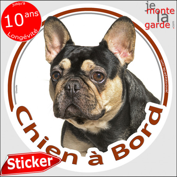 Bouledogue Français noir et feu, sticker autocollant rond "Chien à Bord" Disque adhésif photo Bulldog, résiste pluie soleil gel, Bouledogue Français noir et feu, sticker autocollant rond "Chien à Bord" Disque adhésif photo Bulldog, résiste pluie soleil gel,