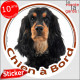 Cocker Anglais Spaniel noir et feu Tête, sticker autocollant rond "Chien à Bord" Disque photo adhésif vitre voiture