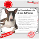 Bull Terrier bringé, plaque photo "Les 8 Souhaits Secrets" idée cadeau règles maison commandements