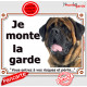 Mastiff fauve tête, plaque portail "Je Monte la Garde, risques et périls" pancarte panneau photo Attention au Chien