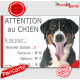 Bouvier Suisse, Pancarte Portail drôle "Attention au Chien, nombre de Facteurs, Voleurs, Ballons !" plaque panneau photo humour