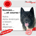 Akita USA, plaque humour "Sonnez et Courez !" 24 cm RUN