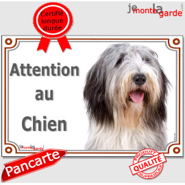 Bobtail plaque portail "Attention au Chien" photo, résiste pluie soleil gel, idée cadeau
