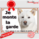 Akita Inu, plaque portail "Je Monte la Garde" 24 cm LUX