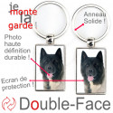 Porte-Clefs Métal, double face photo Akita Américain