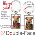 Porte-Clefs Métal, double face photo Airedale Terrier