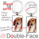 Porte-Clefs métallique double face photo Beagle Harrier tricolore, idée cadeau porte clés fer acier