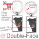 Porte-Clefs métallique double face photo Beauceron, idée cadeau porte clés fer acier Berger de Beauce noir et feu