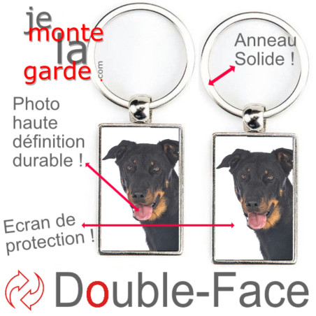 Porte-Clefs Métal, double face photo Beauceron Porte-Clefs Métal, double face photo Beauceron