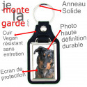 Porte-Clefs cuir vegan, photo Beauceron Arlequin