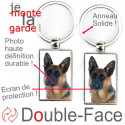 Porte-Clefs Métal, double face photo Berger Allemand