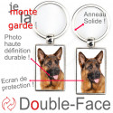 Porte-Clefs Métal, double face photo Berger Allemand