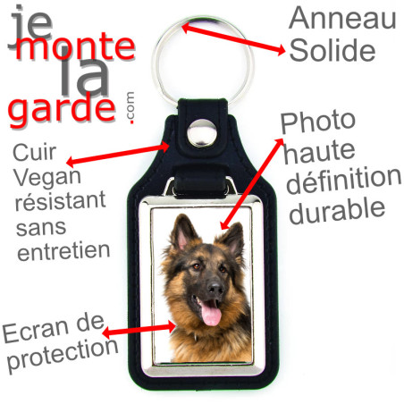 Porte-Clefs cuir vegan, photo Berger Allemand Porte-Clefs cuir vegan, photo Berger Allemand