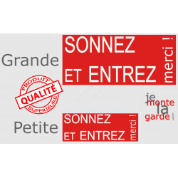 Sticker "Sonnez et Entrez, merci !" 2 tailles D