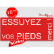 "Essuyez vos pieds, merci ! Sticker rouge pancarte autocollant boite aux lettres, porte entrée sonnette