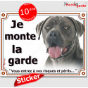 Cane Corso, autocollant photo "Je Monte la Garde" 16 cm