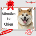 Akita Inu, plaque portail "Attention au Chien" 24 cm LUX