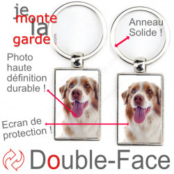 Porte-Clefs Métal, double face photo Berger Australien