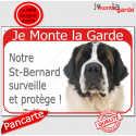 St-Bernard, plaque portail rouge "Je Monte la Garde" 24 cm RED